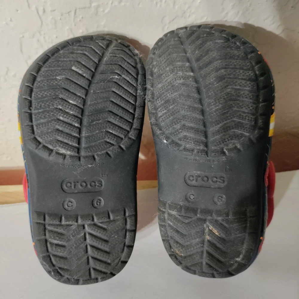 Crocs Kids Star Wars Tie Fighter Clogs Black Red Toddler Size 6 C6 Slip On Shoes
